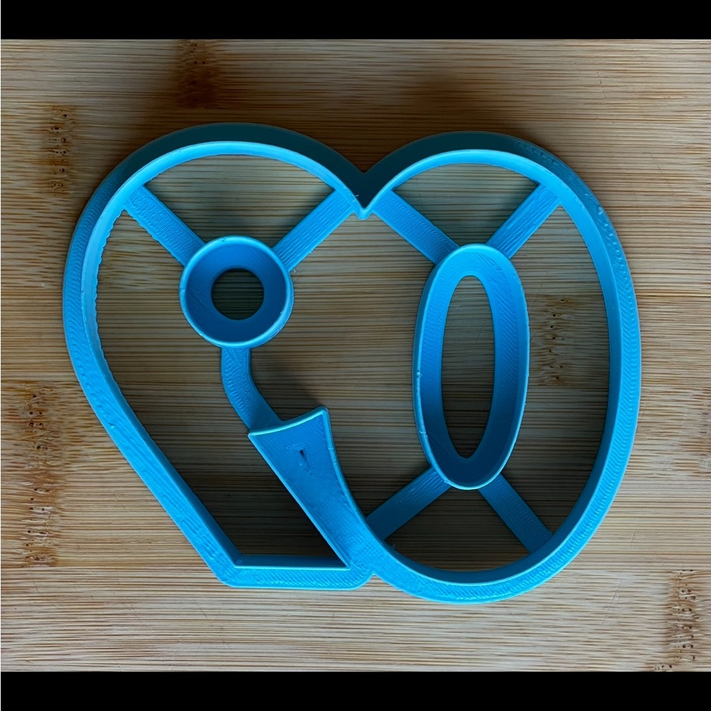 Cookie Cutter Big “60” Blue 3-D Printed Geometric - Picture 4 of 4